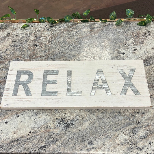 Relax Wood Sign
