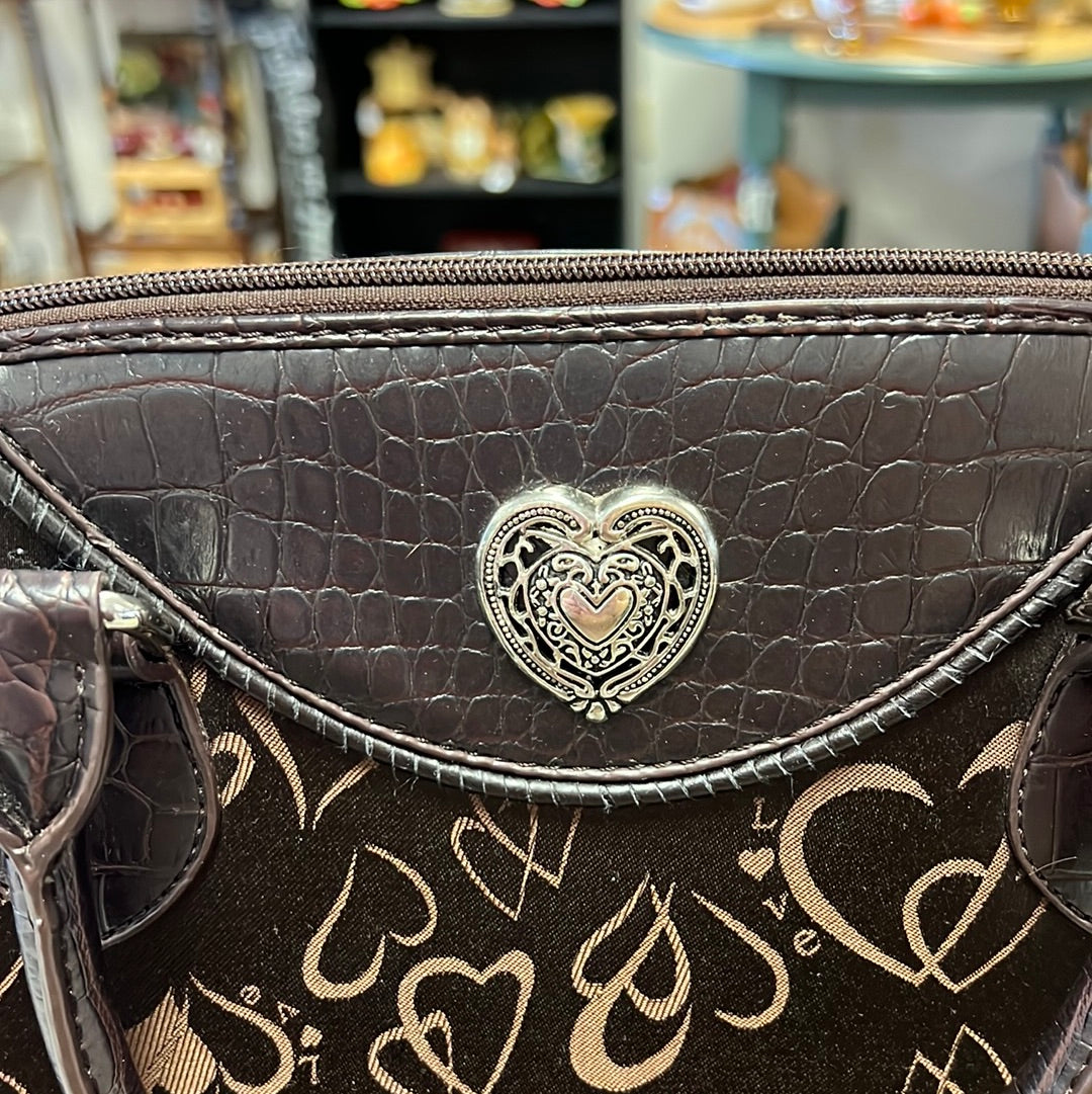 Brown Heart Handbag