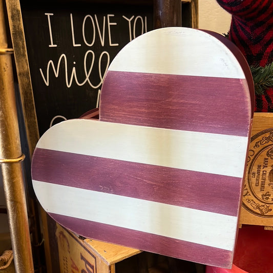 Wood Striped Heart