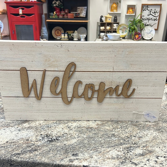Wood Welcome Sign