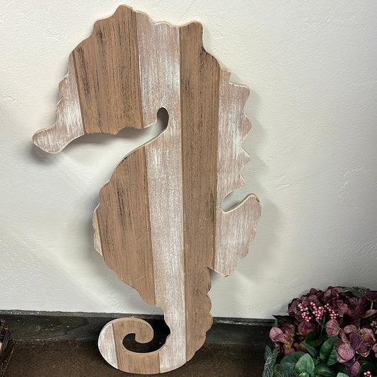 Wood Seahorse Decor