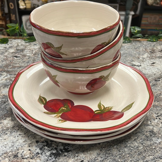 Apple Plate Bowl Set