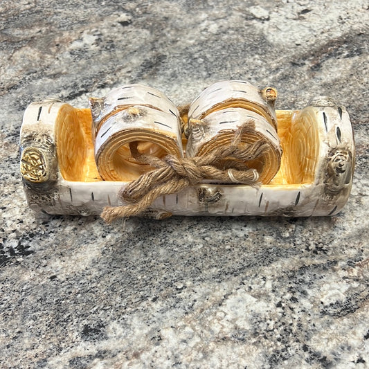 Rustic Napkin Rings+Holder