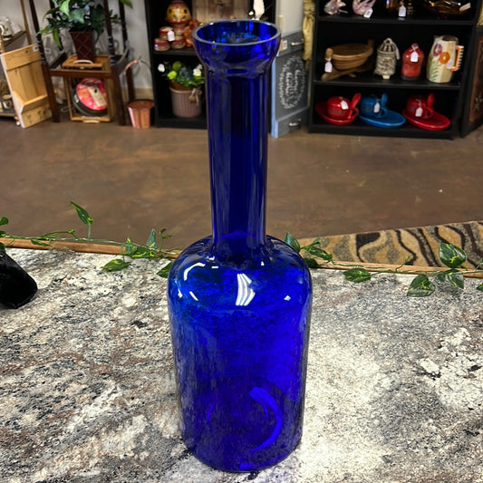 Long Neck Blue Vase