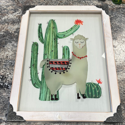 Framed Llama Picture