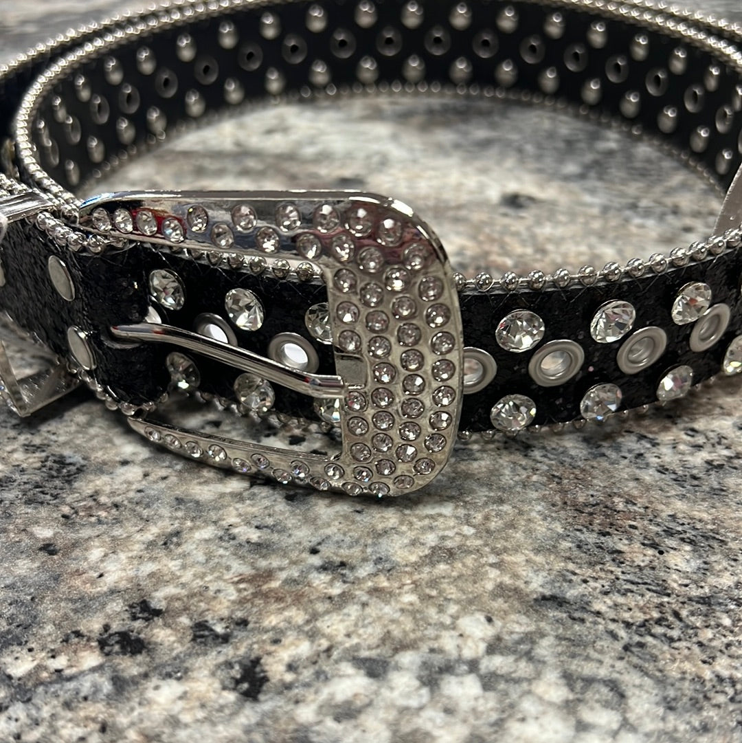 Black Bling Belt L
