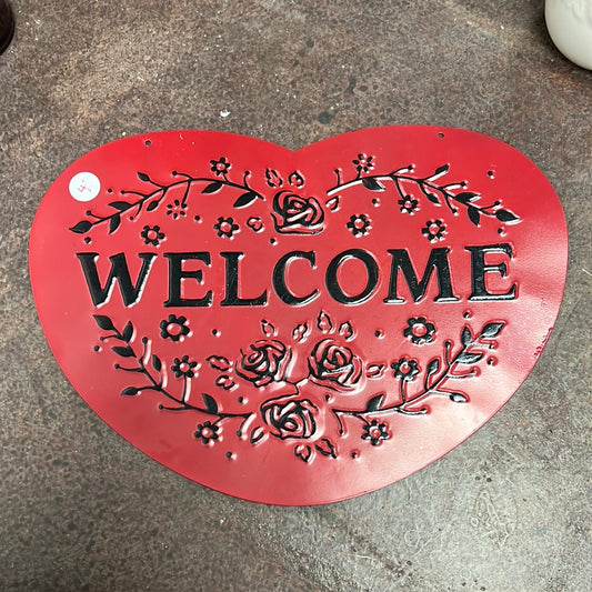 Heart Welcome Tin Sign