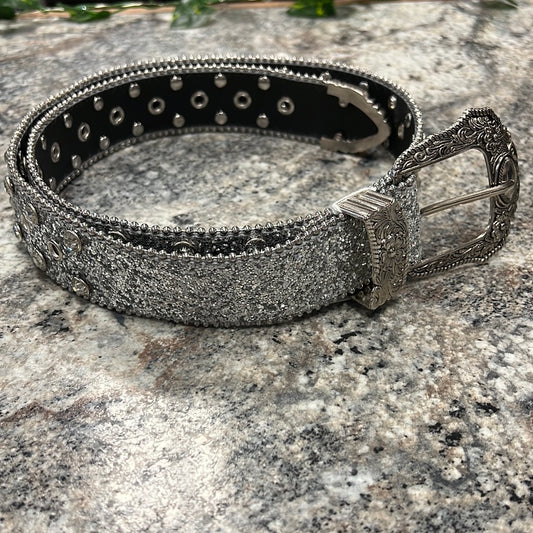 Silver Bling Belt L