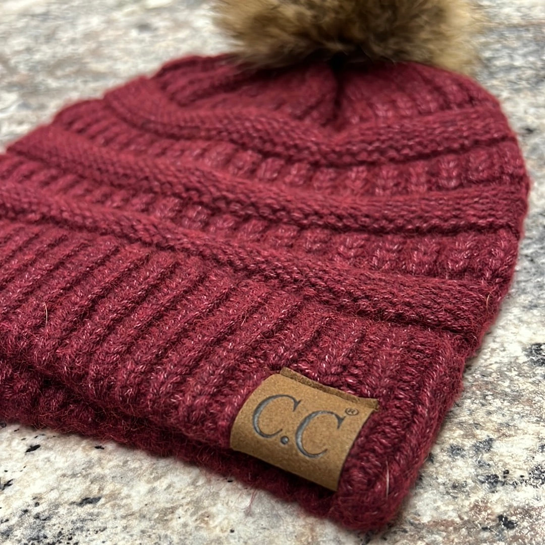 Burgundy CC Beanie