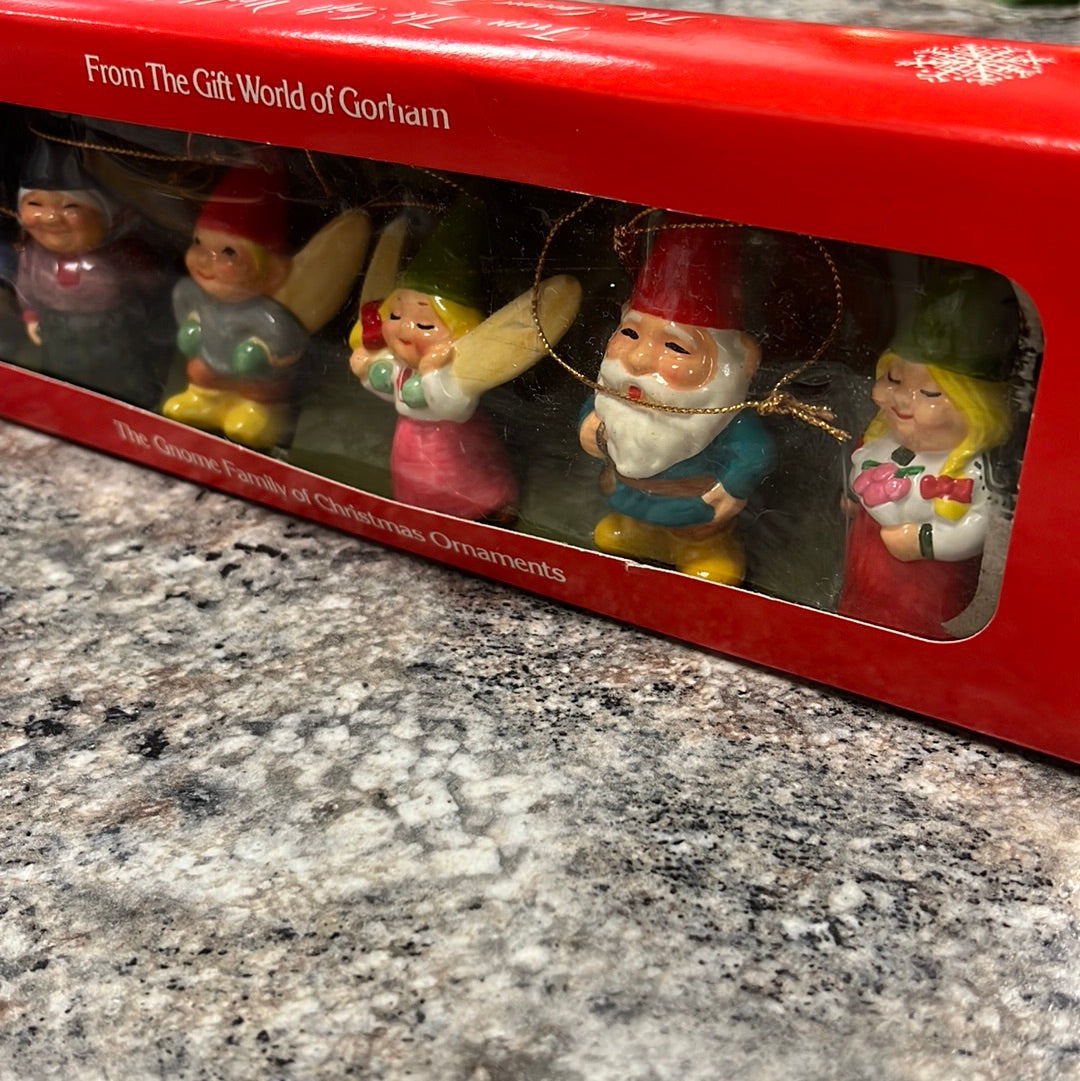 Vintage Gnome Ornament Set