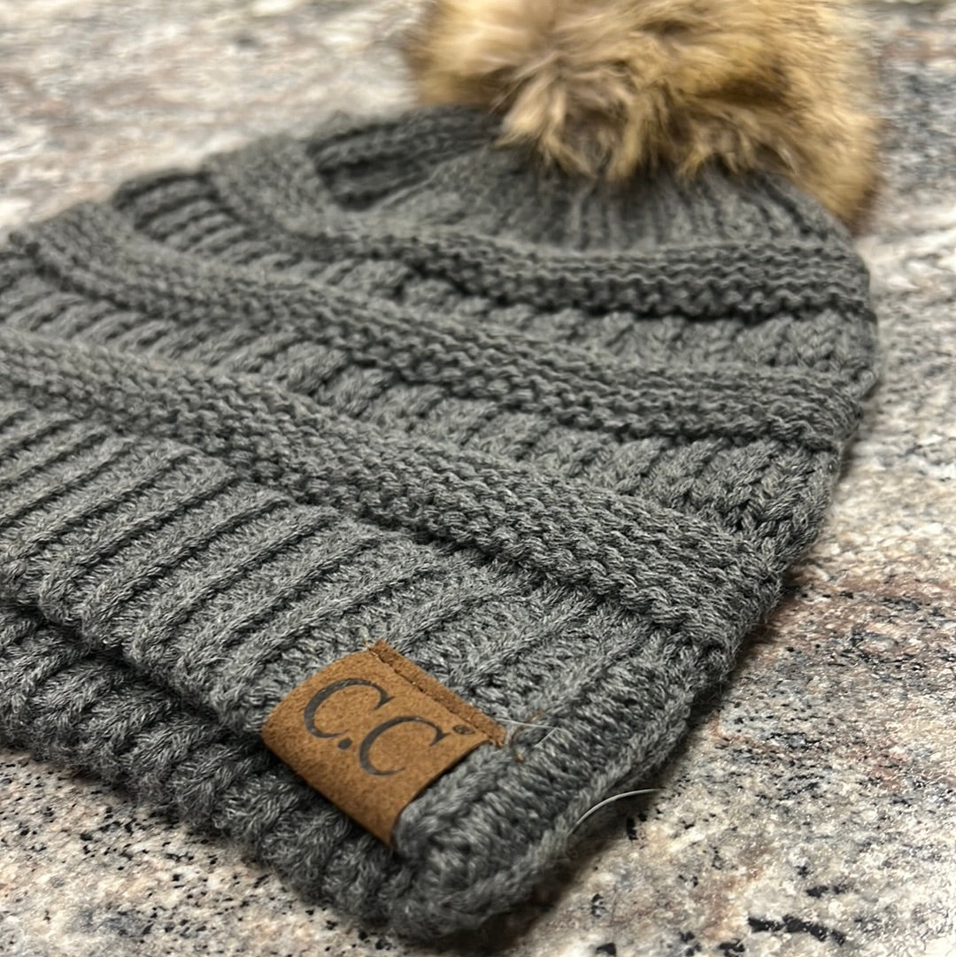 Gray CC Beanie