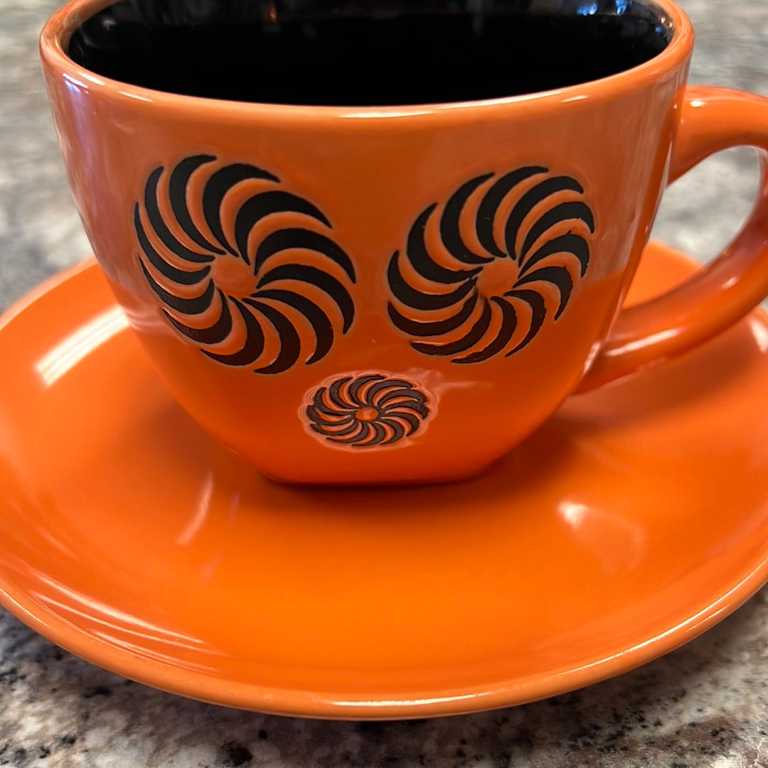 Orange Cup+Saucer Set