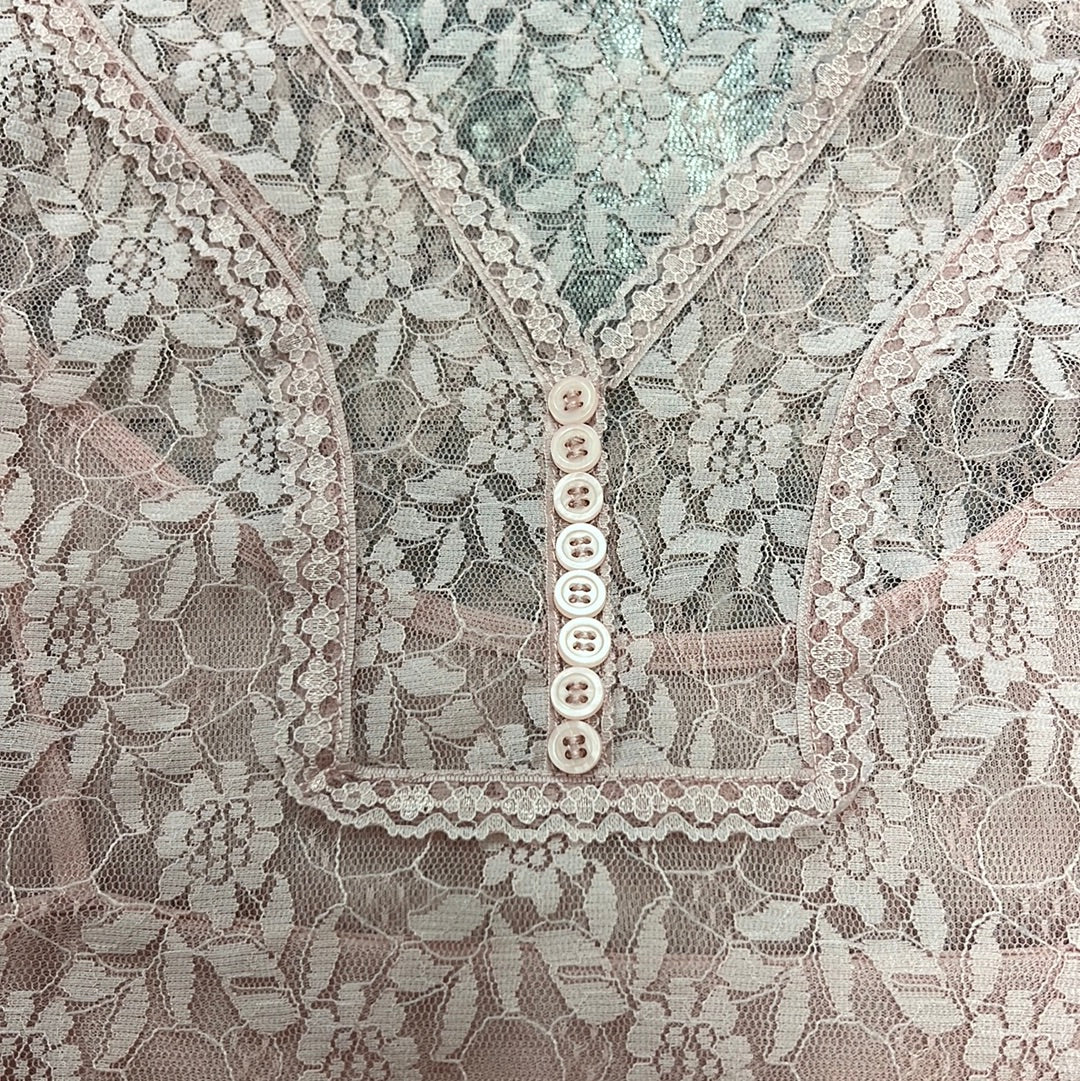 Pink Lace Shirt L