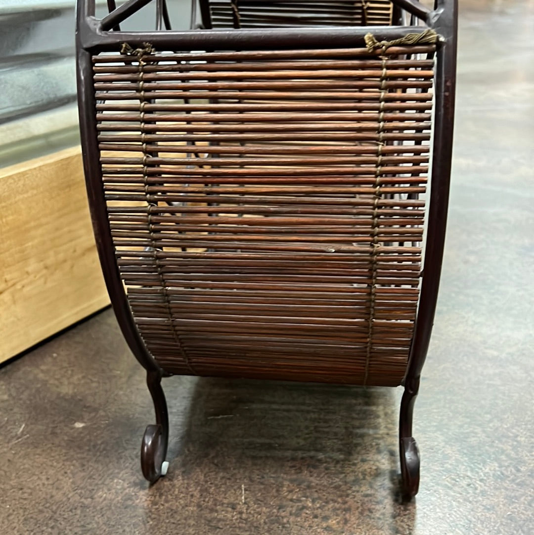 Metal/Rattan Wine Rack