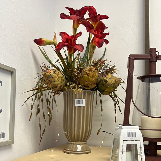 Flowers + Tan Vase
