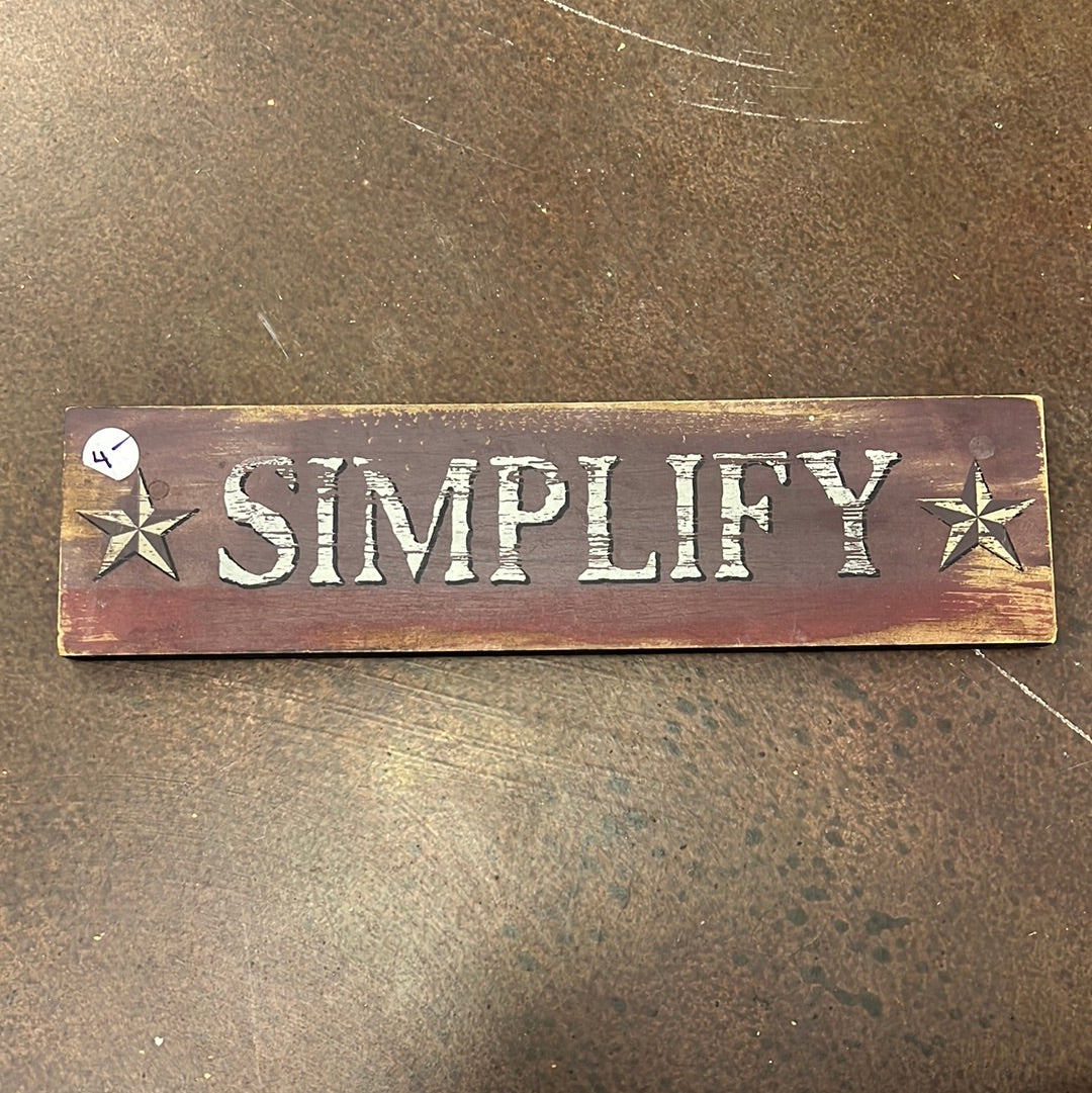 Simplify Wood Sign
