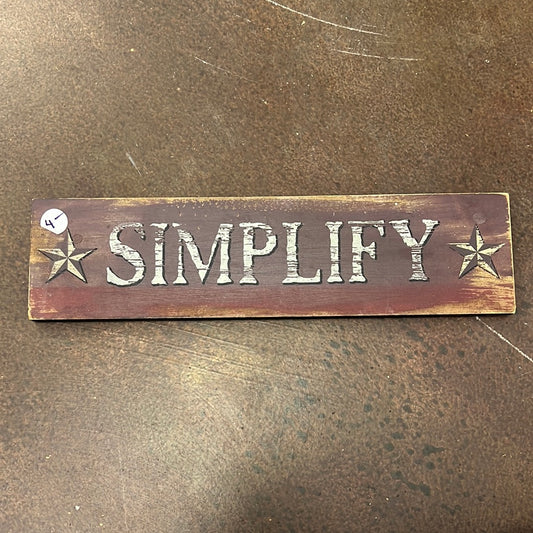 Simplify Wood Sign
