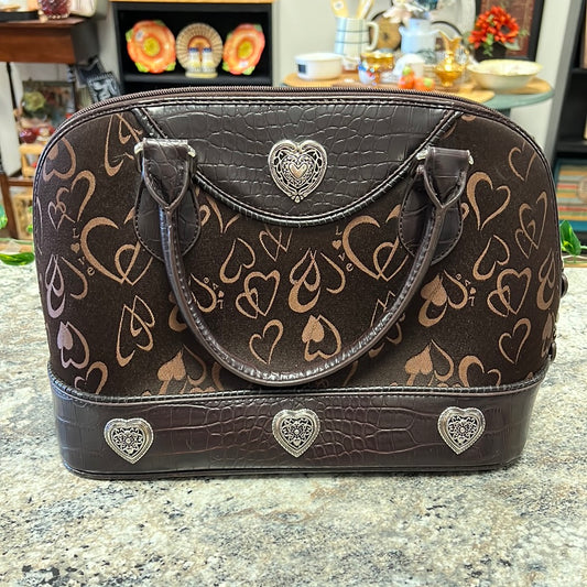 Brown Heart Handbag