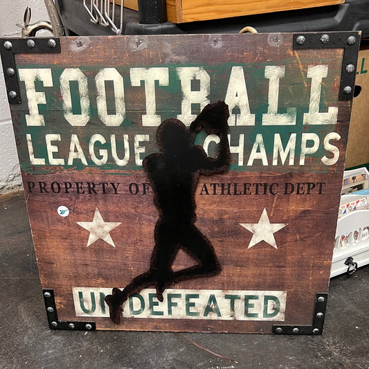 Football Wood Sign