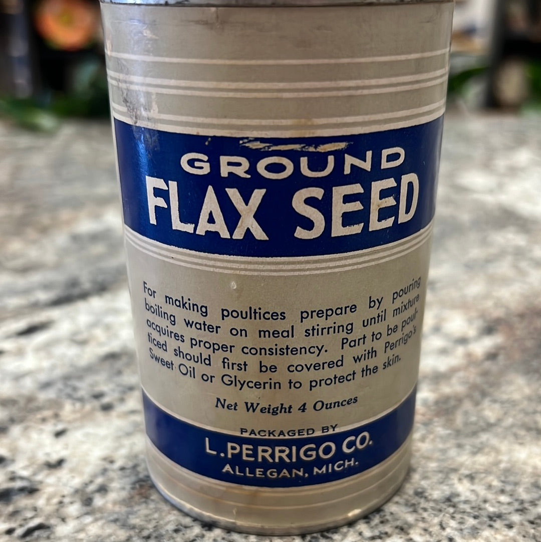 Vintage Flax Seed Tin