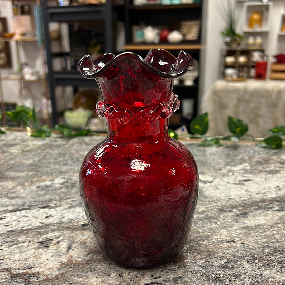 Vintage Ruby Red Vase