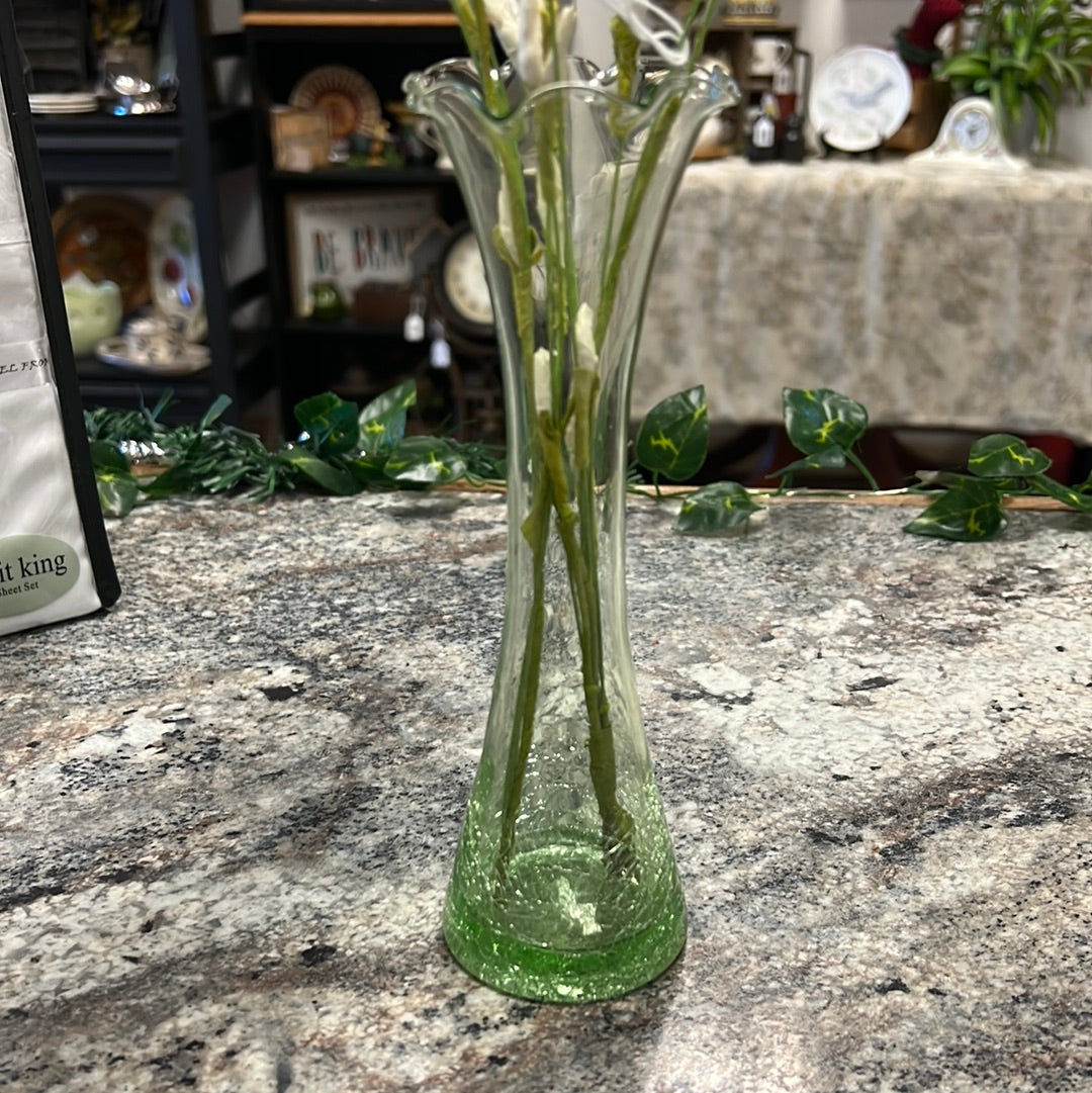 Green Crackle Vase