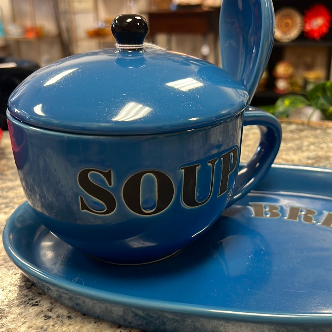 Blue Soup Bowl Set