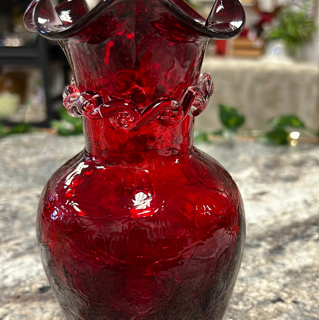 Vintage Ruby Red Vase