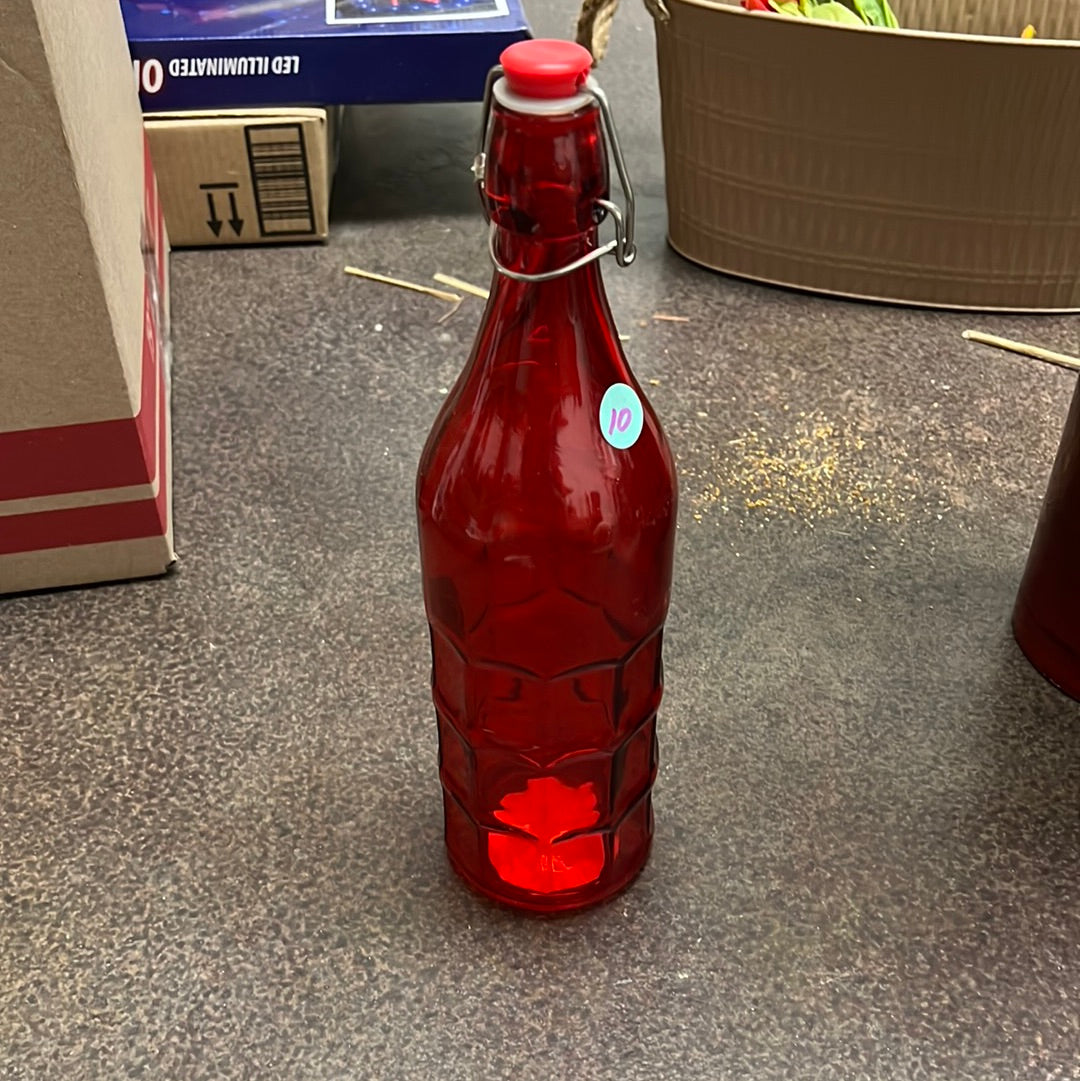 Red Glass Bottle