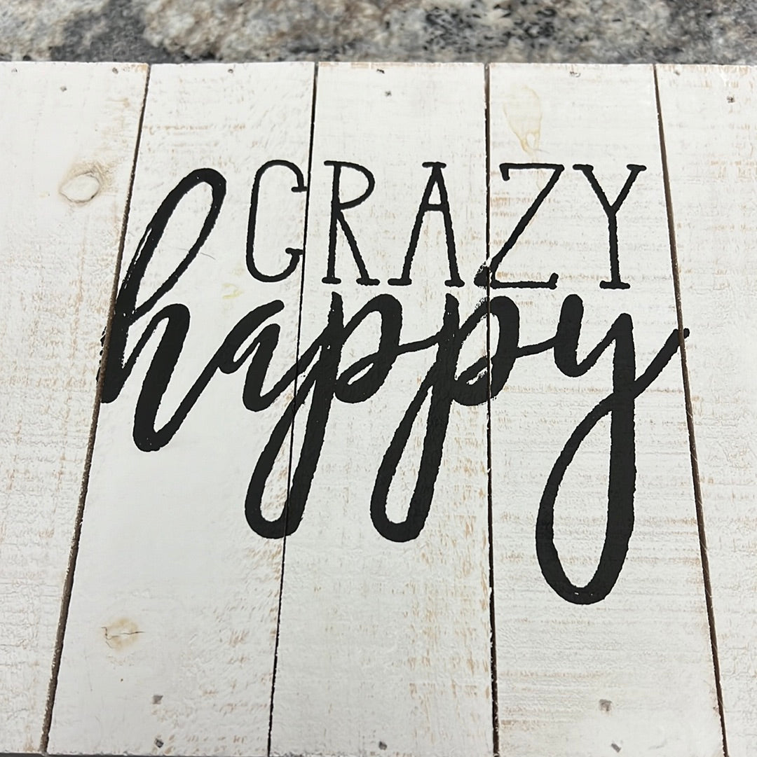 Happy Wood Sign