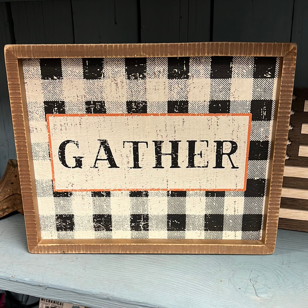 Gather Wood Sign