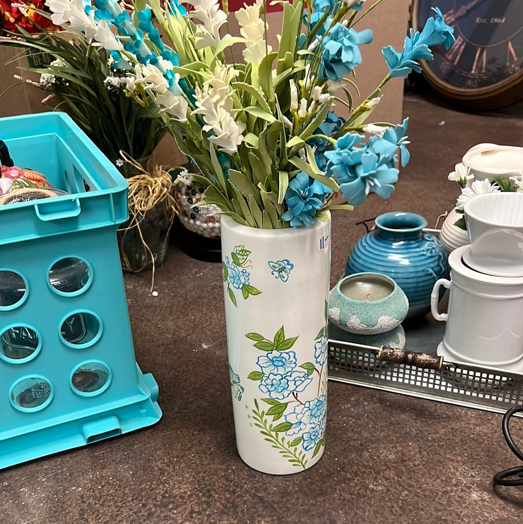 Blue Flowers + Vase