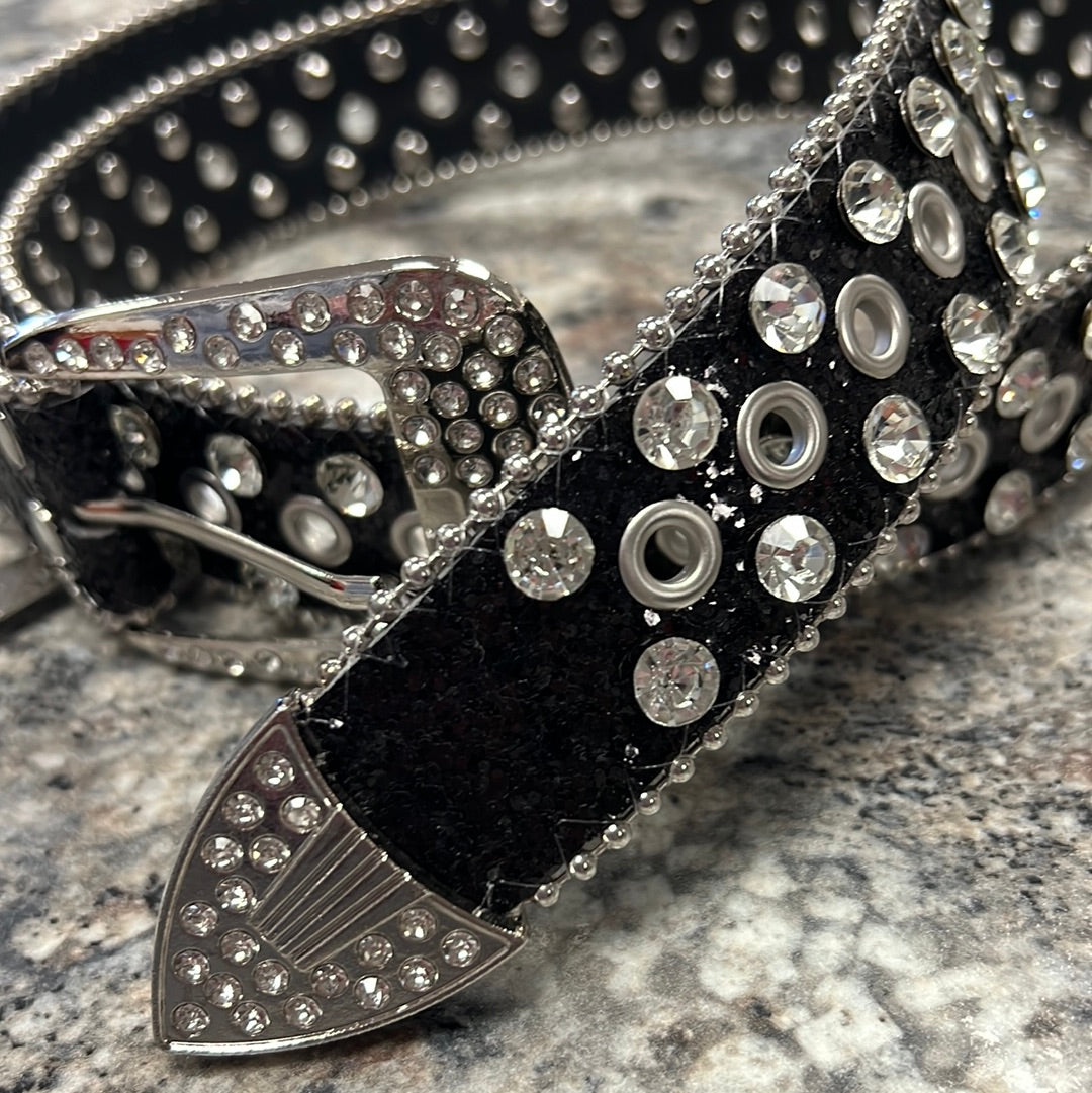 Black Bling Belt L