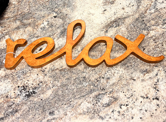Relax Gold Sign