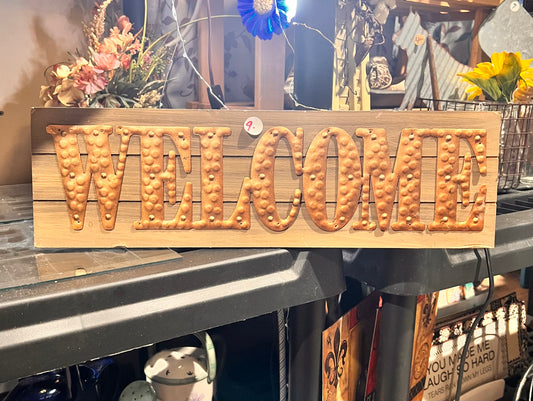Wood Welcome Sign