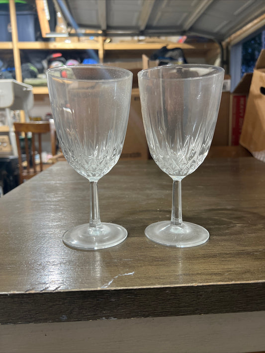 Vintage Crystal Wine Glass Set