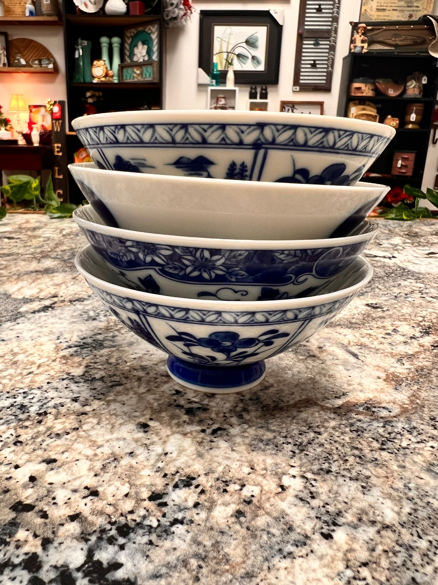 Blue+White Rice Bowl Set