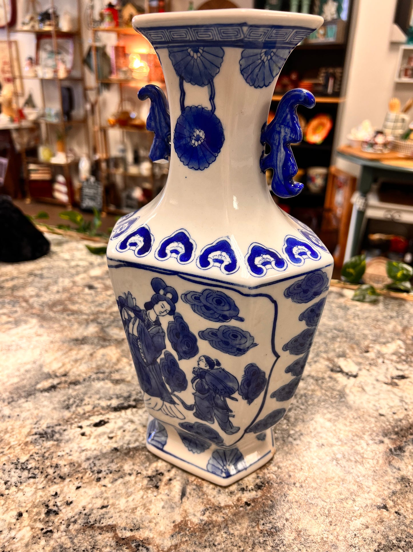 Asian Blue+White Vase