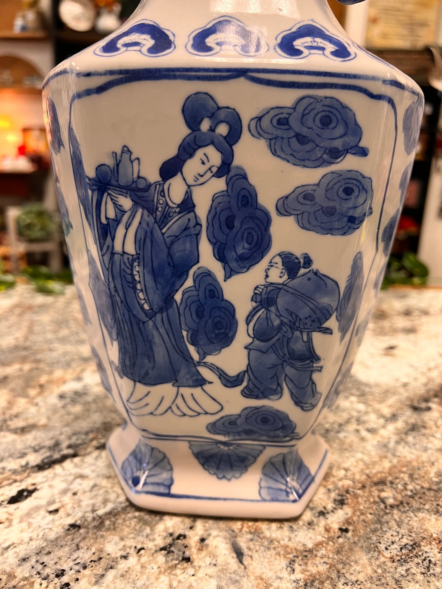 Asian Blue+White Vase