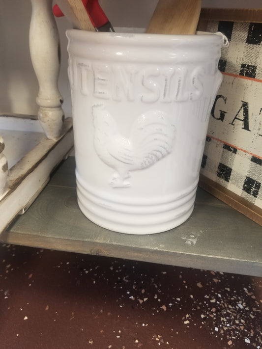 Utensil holder white